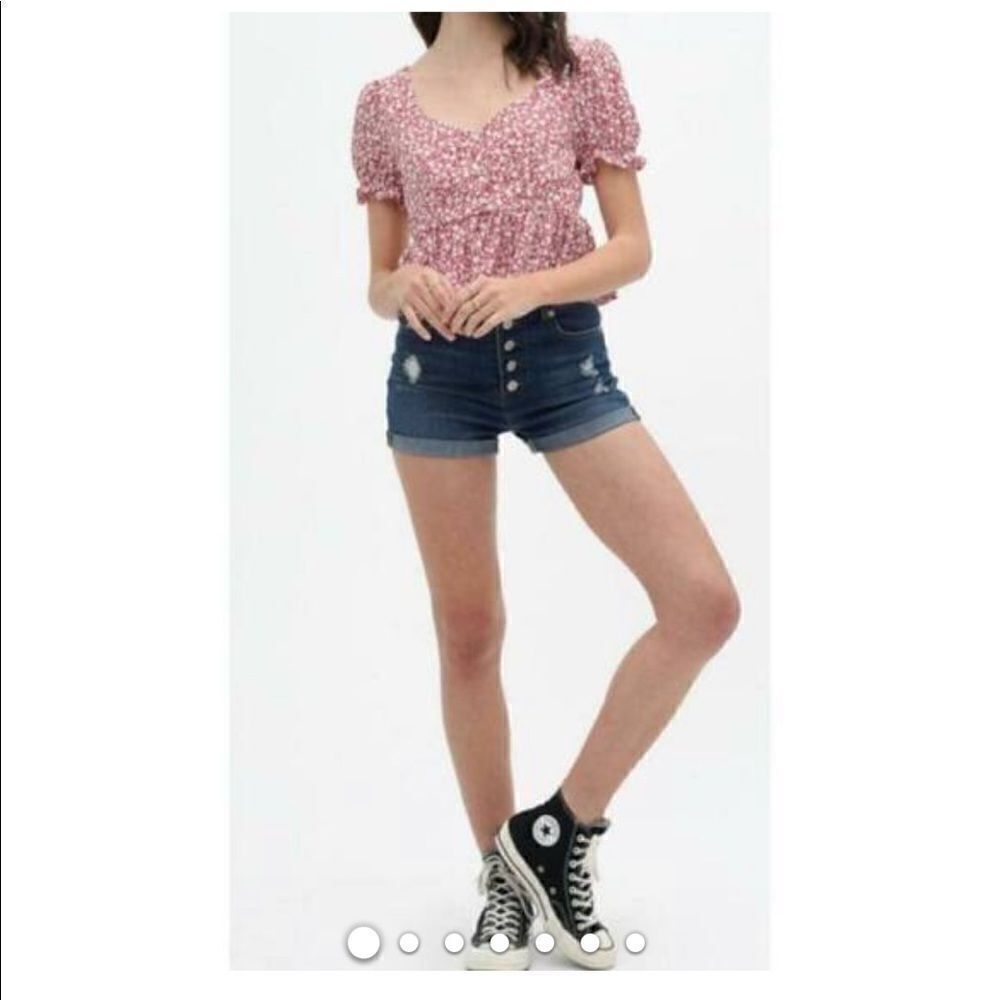 Nobo High Rise Cuffed Jean Shorts Size 9 Button Up